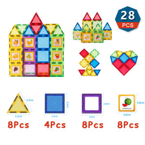 Romboss 28/40/54/83/101PCS Magnet Building Tiles Clear Magnetic bricks 3D Building Blocks Construction Playboard Toys for Kids ของขวัญคริสต์มาส