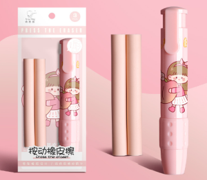 Pencil Eraser Cute Cartoon Creative New Style Press Eraser Retractable Press Pencil Rubber Stationery