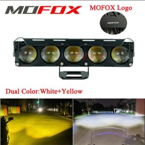 MOFOX P5 Laser Gun Motor Lampu Mini Driving Light 80W 2 Warna Waterproof High/Low Auxiliary Light MDL Untuk Sepeda Motor Mobil