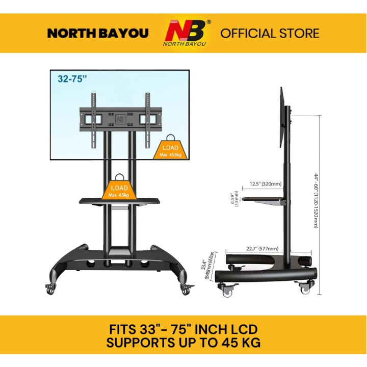 North Bayou NB-AVA1500-60-1P 32”-70” TV Stand | TV Stand | TV Stands ...