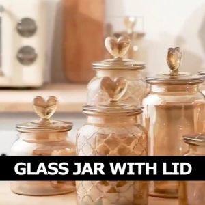 Air Tight Glass Container Food Cookie Canister Jar Lid Bekas Balang Kaca Kedap Udara Besar Kecil Biskut Raya