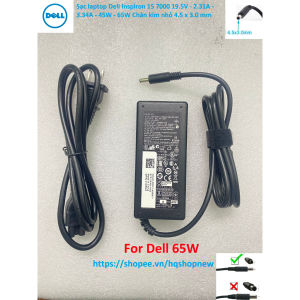 ️[Sạc zin] Sạc laptop Dell Inspiron 15 7000 19.5V - 2.31A - 3.34A - 45W - 65W Chân kim nhỏ 4.5 x 3.0 mm