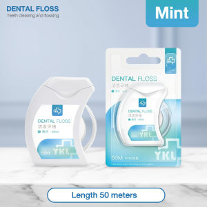 Portable Flat Waxed Dental Floss Roll Waxed Mint Flavored Oral Hygiene Cleaner 50M 牙线