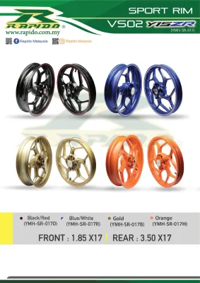 Rapido Yamaha Y15ZR Sport Rim Model VS02 (Bearing Set Included)