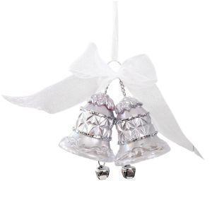 MAOMEI Nơ Vật trang trí hình chuông cho cây thông Noel. Tinh tế Trong mờ dây chuyền hình chuông đôi Dây Chuyền Dịp Lễ Tự làm Chuông leng keng Cây thông Noel