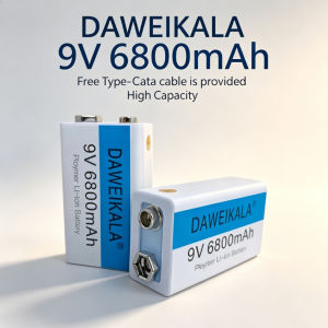 Free data cable DAWEIKALA 9V 6800mAh Li-ion Rechargeable Battery Micro USB Lithium Battery for Universal Use Microphone Toy RemoteCOD