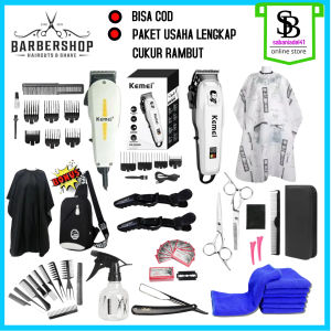 PAKET 2 MESIN CUKUR RAMBUT ALAT CUKUR POTONG RAMBUT LENGKAP || BARBERSHOP/SALON/USAHA PANGKAS RAMBUT