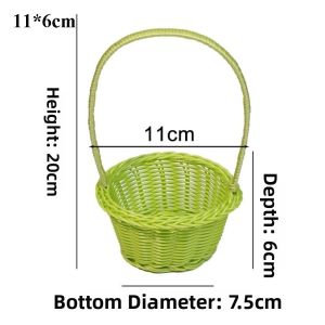 SJJL Hand-Woven Flower Storage Basket Round Shape Beautiful Handmade Storage Baskets Wicker Flower Basket For Plant Home Wedding