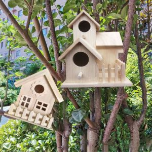 SWEET ELVES Weatherproof Villa-Style Birdhouse Eco-friendly Creative Birds Small Hot Nest Garden Decoration Durable Small Bird Breeding Box Home Gardening