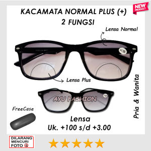 Kacamata Plus (+) 2 Fungsi Pria Wanita dari +1.00 SAMPAI +3.00 FREE CASE Kacamata Baca / Kacamata Plus / Kacamata Rabun Dekat / Kacamata Fashion