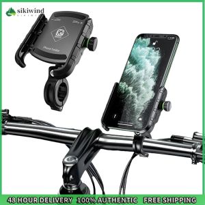 Sikiwind Phone Mount Holder Stand Anti-Vibration Aluminum Motorcycle Phone Holder for Mountain Biking Scooters & Dirt Bikes