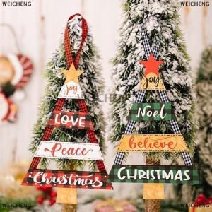 [COD] WEICHENG ป้ายไม้แขวนผนังป้ายคริสต์มาสศิลปะติดผนังประดับผนังสีสันสดใสตกแต่งต้นคริสต์มาส