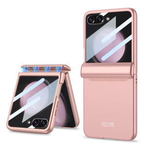 Original Case for Samsung Galaxy Z Flip 5 6 7 Magnetic Hinge With Screen Glass All-included Cover for Galaxy Z Flip7 Case