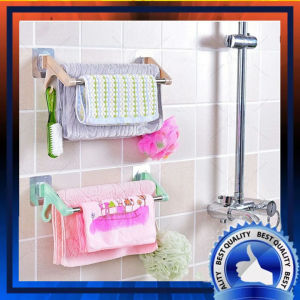 (2pipa) GANTUNGAN HANDUK TEMPEL DINDING STAINLESS RAK TOILET KAMAR MANDI 2 PIPA