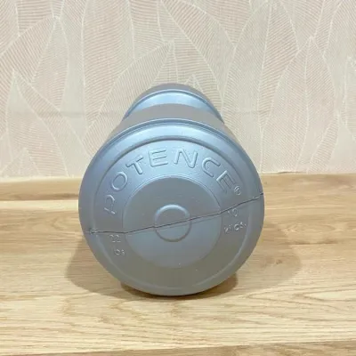 POTENCE Barbel Dumbell 10KG Kosongan Tanpa Isi Warna Silver (Sudah Plus Tutup)