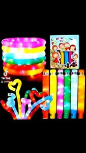 mainan anak pop led fidget tubes / viral tube LED toys