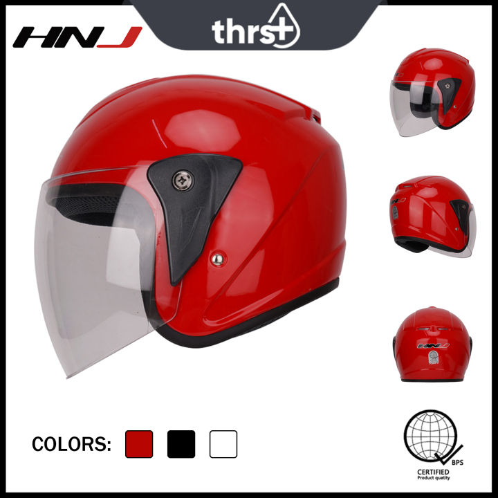 Hnj Half Face Helmet Motorcycle L Single Visor A Lazada Ph