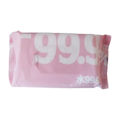 LEC 99.9-Percent Pure Water Messy Times Wet Tissues Hand And Mouth Wipes 80 Sheet