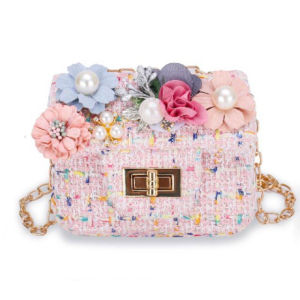 LYCOTTEᵐʸ Girls Mini Handbag Kids Children Princess Pearl Messenger Bag Baby Princess Crossbody Bag Flower Beg Bunga