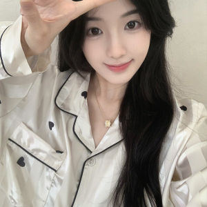 M-5XL Silk Pajama for Women Plus Size Terno Sleepwear Woman Autumn Long Sleeves Satin Striped Leopard Print Night wear