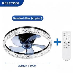 20 Inchs Modern Ceiling Fan LED Lights Remote Control 6 Speed DC Motor Adjustable Brightness LED Ceiling Fan Lamp for Living Room Bedroom Dinning Room