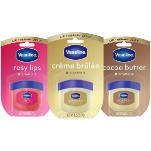 Bộ 3 sản phẩm dưỡng môi Vaseline bộ son dưỡng môi mini mỗi tuýp 025 oz.    3 loại (Crème Brûlée Rosy Lips Bơ cacao)    Son dưỡng môigiúp đôi môi mềm mại căng mọng và quyến rũ.