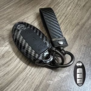 เคสรีโมทรถลายเคฟล่ารีโมทรถ Nissan Kicks 2022 Kevlar ABS /  Silicone Push button Guard)   Nissan GTR MarchX-TrailNavaraJukeAlmeraNotePulsarLivinaTeanaMuranoTida Smart Key  2  3 และ 4 ปุ่ม Smart Key Nissan 14 Generation  แบบ 2 และ 3 ปุ่ม