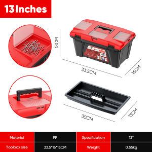 Mitsushi Multi-Size Tool Box Storage PP Durable with Lock Catch Classified Storage Box with Handle for Home