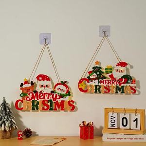 Wooden Christmas With light pendant decoration shooting props Christmas decoration wall decoration