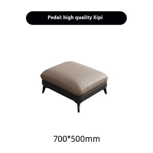 Leather Sofa Coffee Table Combination Set Solid Wood Material Sofa Single Sofa Removable Living Room Sofa Set