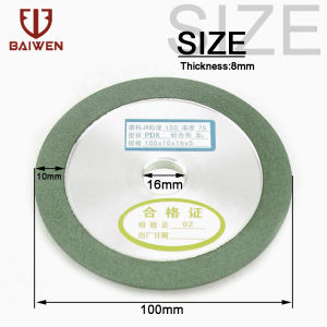 BAI WEN 4 Inch Diamond Grinding Wheel 100mmx16mm Bore Abrasive Disc for Metalworking Carbide Ceramic Agate Optical Glass Materials Cast Iron Stone 150 Grit