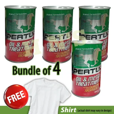 PERTUA Oil and Metal Treatment 320 ml ( 4 cans ) with FREE SHIRT