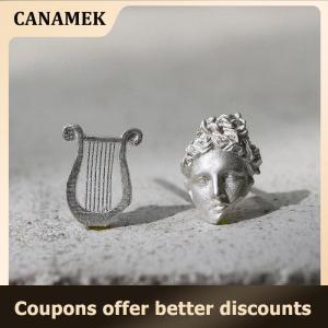 【 CANAMEK 】 Asymmetrical Earrings Apollo Lyre Party Ear Jewelry Stylish Pendant Earrings Perfect For Parties And Music Festivals