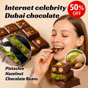 Classic Dubai Flavor Internet Celebrity Chocolate Snacks Sandwich Chocolate Pistachio Hazelnut Paste Cocoa Butter Chocolate经典迪拜风味巧克力