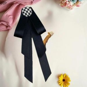 [WQP Fashion Store] Hot Sale Jewerry Black Fabric Bow Brooches For Women College Style Collar Flower Lapel Pins Crystal Necktie Fashion Jewelry Gifts