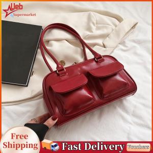 [Ueb]Classic Leather Womens Crossbody Bag with Double Compartments Elegant Shoulder Bag for Business and Leisure in Green