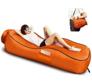 BekinTek Portable Couch A Lounger Ergonomic Inflatable Sofa Quick Inflation Waterproof Mesh Breathable Outdoor Travel Relaxation Stability Polyester Fabric Camping Sleeping Pad
