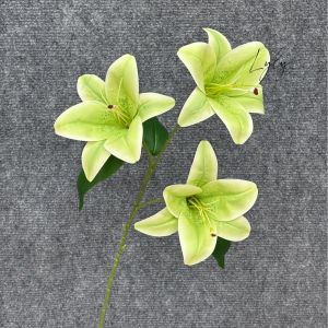 Hoa Ly Cao Su 3 bông. Dài 60cm Bó Hoa Cắm Giỏ Trang Trí Tiệc. Hoa Lụa Decor
