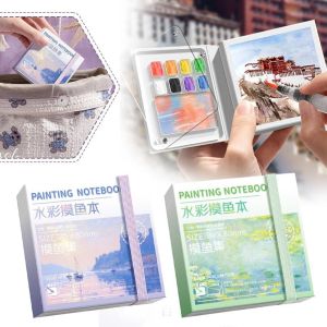 HEFEI Acrylic Watercolor Paint Palette Set Mini 8/12 Grid Empty Paint Box Art Painting Supplie with Tearable Book Travel Painting Tray Kit Student