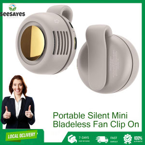 Bladeless Clip Fan Hands-Free Cooling Portable 3-Speed Silent USB-C Rechargeable Waist Fan