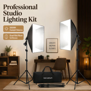 2PCS Professional Photography 50x70CM Softbox Lighting Kits With E27 Photographic Bulbs Studio