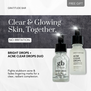 Gratitude Bar Bright Drops 15mL and Acne Clear Drops 15mL (Bundle)