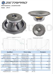 Speaker Zetapro Model PD 18VC5 Zetapro 18 VC 5 18VC 5 18 VC-5 Voice Coil 5 Komponen Speaker Original