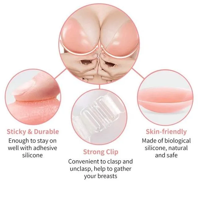1.8cm Thick Backless Invisible Bra Sticky Lifting Strapless Adhesive Silicone  Bra - China Silicone Bra and Adhesive Silicone Bra price