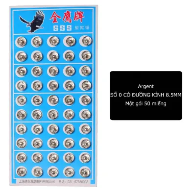 Cúc bấm mini vỉ 50 cúc Khuy cúc bấm 8.5 101216 21mm kim loại nhiều cỡ -HAUSE