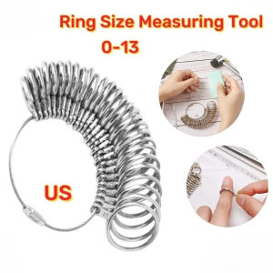 US Size Metal Ring Sizer Tool 0-13 Metal Sizer Gauge Jewelry Size Tools Finger Size Gauge for Accurate Measurements