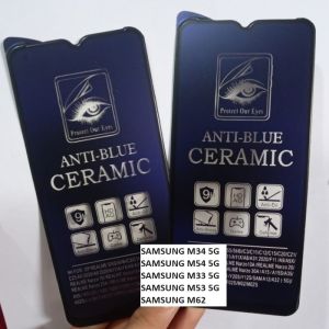 SAMSUNG M55 5G M34 5G M54 5G M33 5G M53 5G M62 ANTI GORES CERAMIC BLUE LIGHT ANTI RADIASI LIST PLASTIK MIKA TEMPERED ANTI PECAH