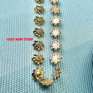 Diamond Grade A Premium aplikasi bentuk bunga cangkang 3D per 50 cm