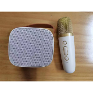 🎁 Original Product + FREE Shipping 🎁 Portable Bluetooth Speaker Microphone Set Wireless Karaoke Audio Family KTV Insert Card Speaker with Duble Mic