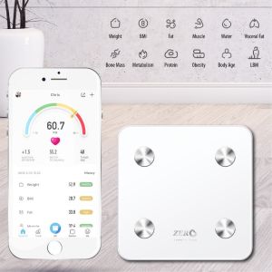 Zero Healthcare Digital Body Fat Smart Scale Weight Scale Smart Scale Bluetooth App Connection BMI Body Fat Muscle Mass